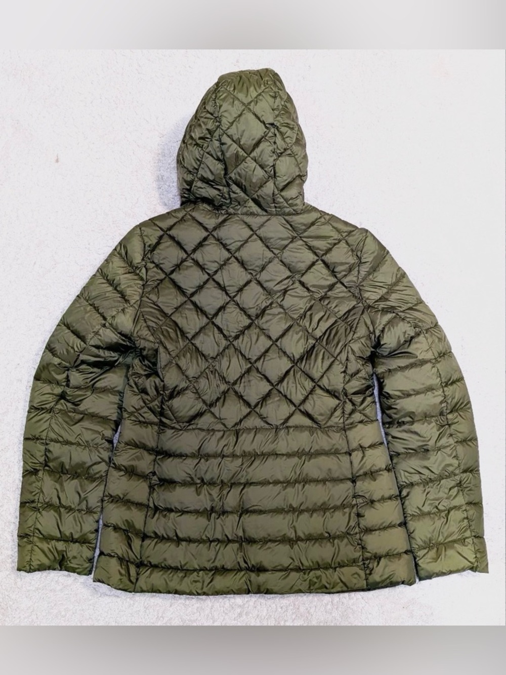 NWT Lauren Ralph Lauren Soft Puffer Hooded Recycled Jacket Olive Packable  Sz M - Picture 10 of 15